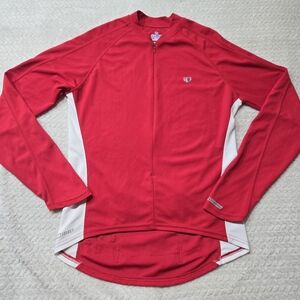 Pearl Izumi Cycling Jersey Full Zip Long Sleeve Red/White Mens Medium Outdoor